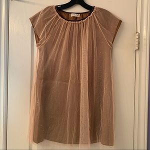 Zara Girls Sparkly Gold Dress